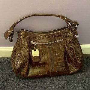 Nine West Brown Gator Print Bag